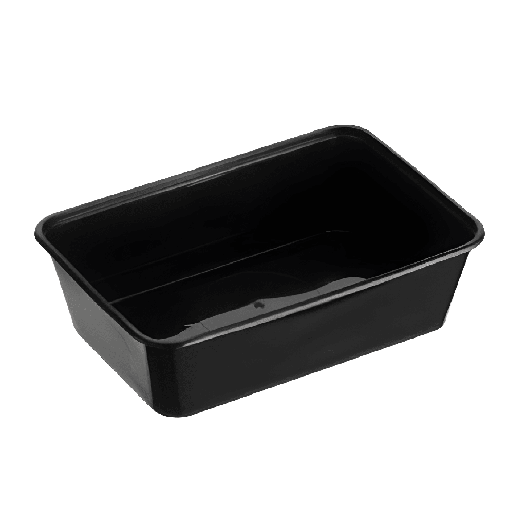 650ML BLACK PLASTIC RECTANGULAR CONTAINER