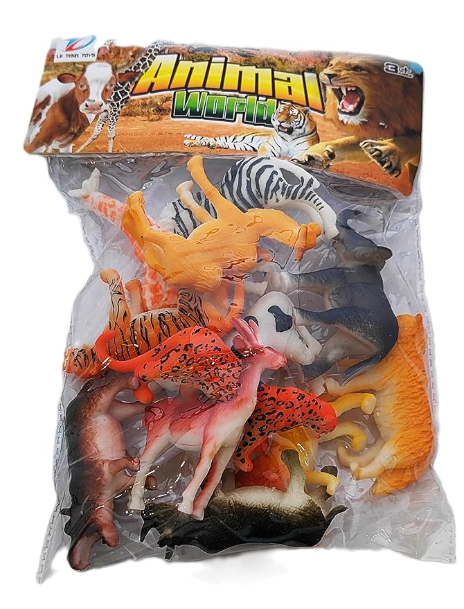 Animal Toys for Kids, Set of 12 Wild Zoo Animals, Zebra, Lion, Tiger, Jungle Safari, Farm Animals, Action Figures for Boys and Girls