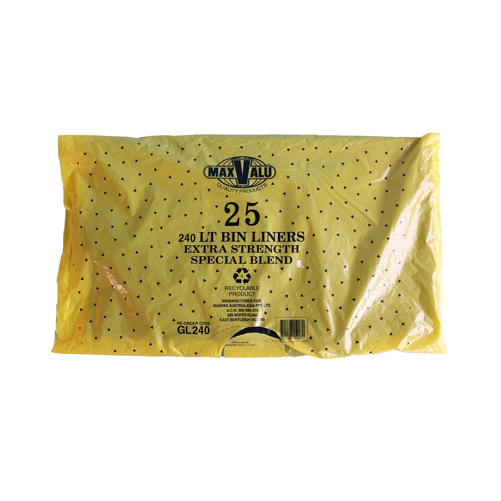 240L HEAVY DUTY BIN LINER BLACK 