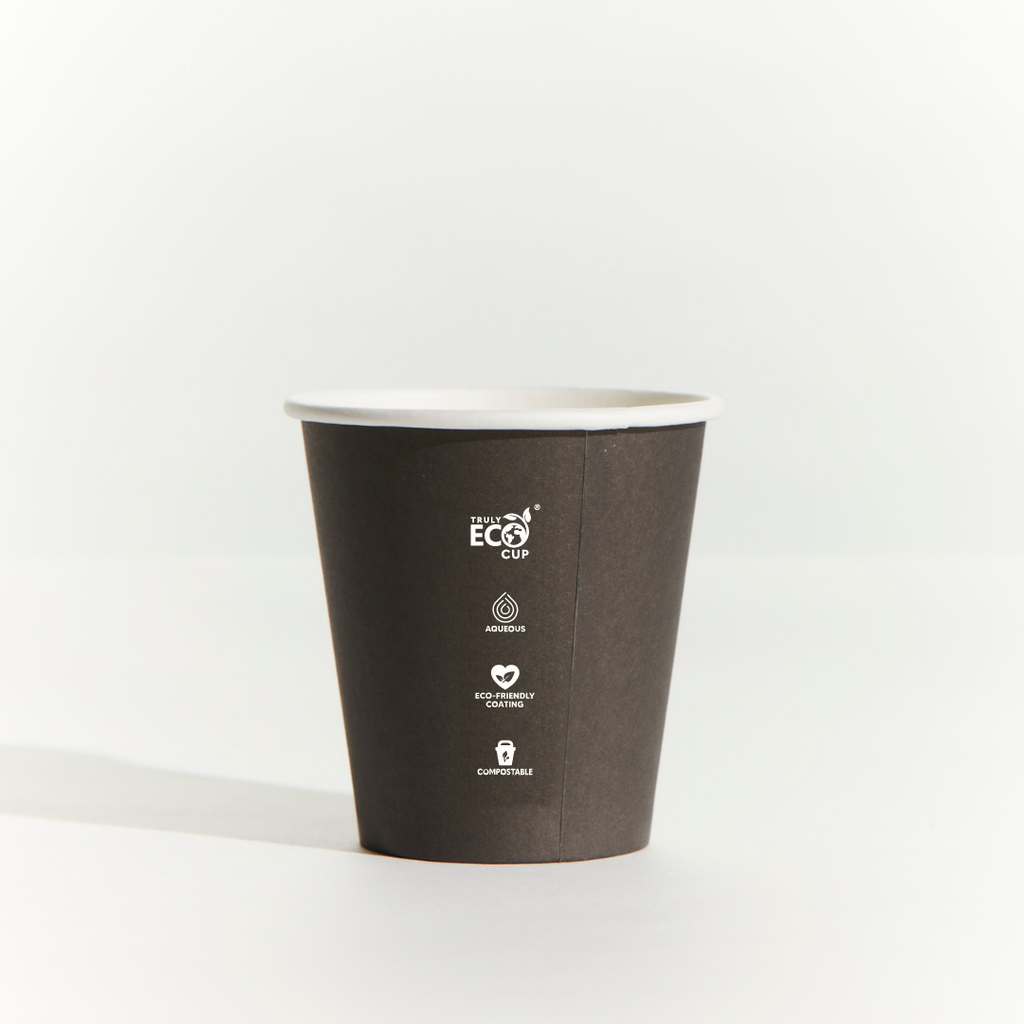 8OZ SINGLE WALL AQUEOUS TRULY ECO CUP -Black
