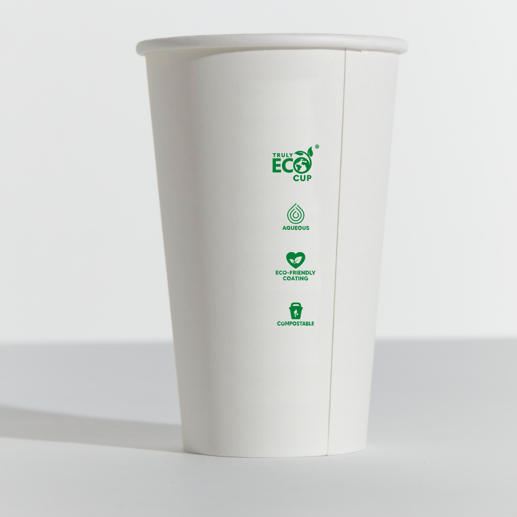 20OZ SINGLE WALL AQUEOUS TRULY ECO CUP - White