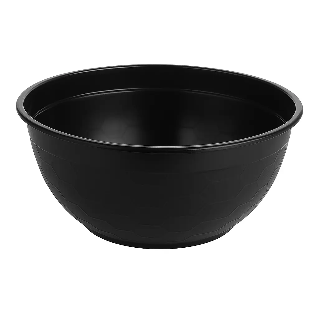 1050ML BLACK PLASTIC ROUND BOWL