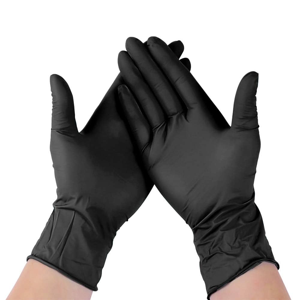 NITRILE POWDER FREE GLOVES HEAVY DUTY BLACK- EXTRA LARGE