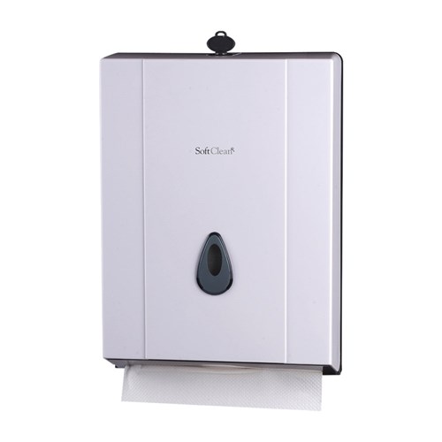 INTERLEAVED SLIM TOWEL DISPENSER WHITE